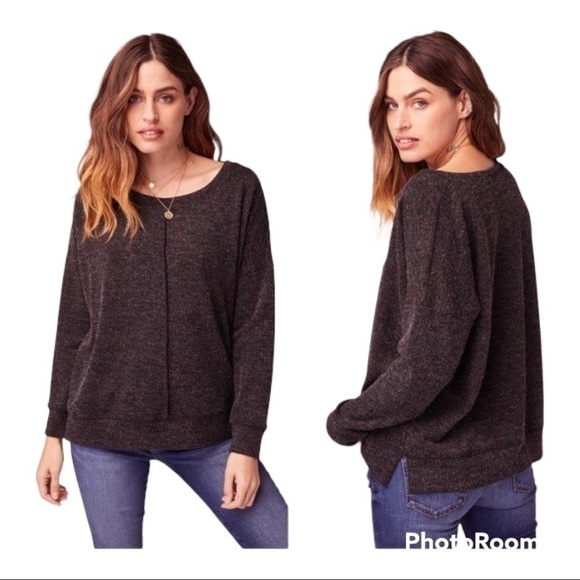 Band of Gypsies Charcoal Grey Lotta Love Knit Sweater Size M - Picture 1 of 9